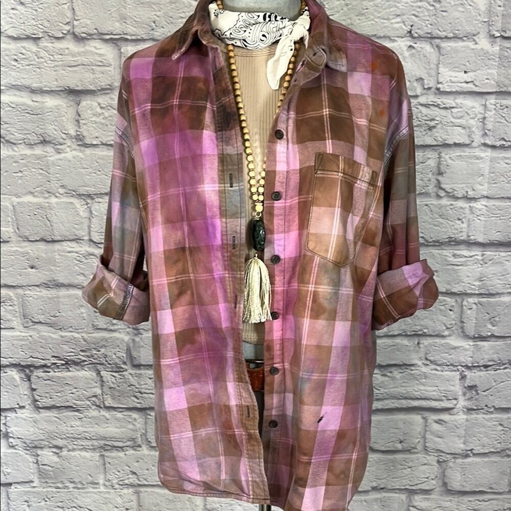 Reworked/upcycled flannel women's shirt
